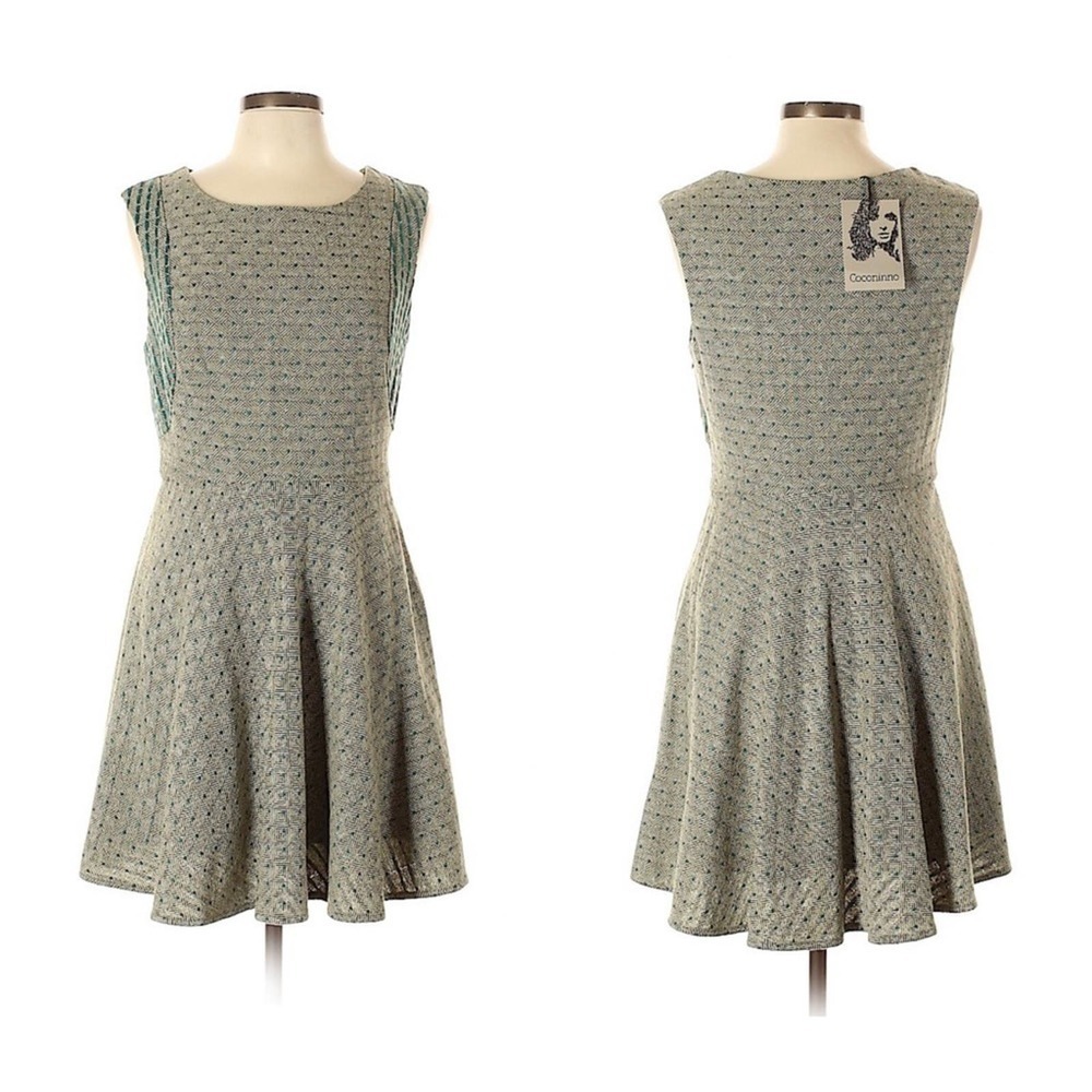New Coconinno Vintage Berkeley Sleeveless Sweater Dress Size XL Green Wool